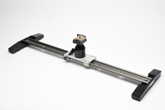 Glidetrack 28" camera rail slider w/ Manfrotto 308RC ball head + QR plate