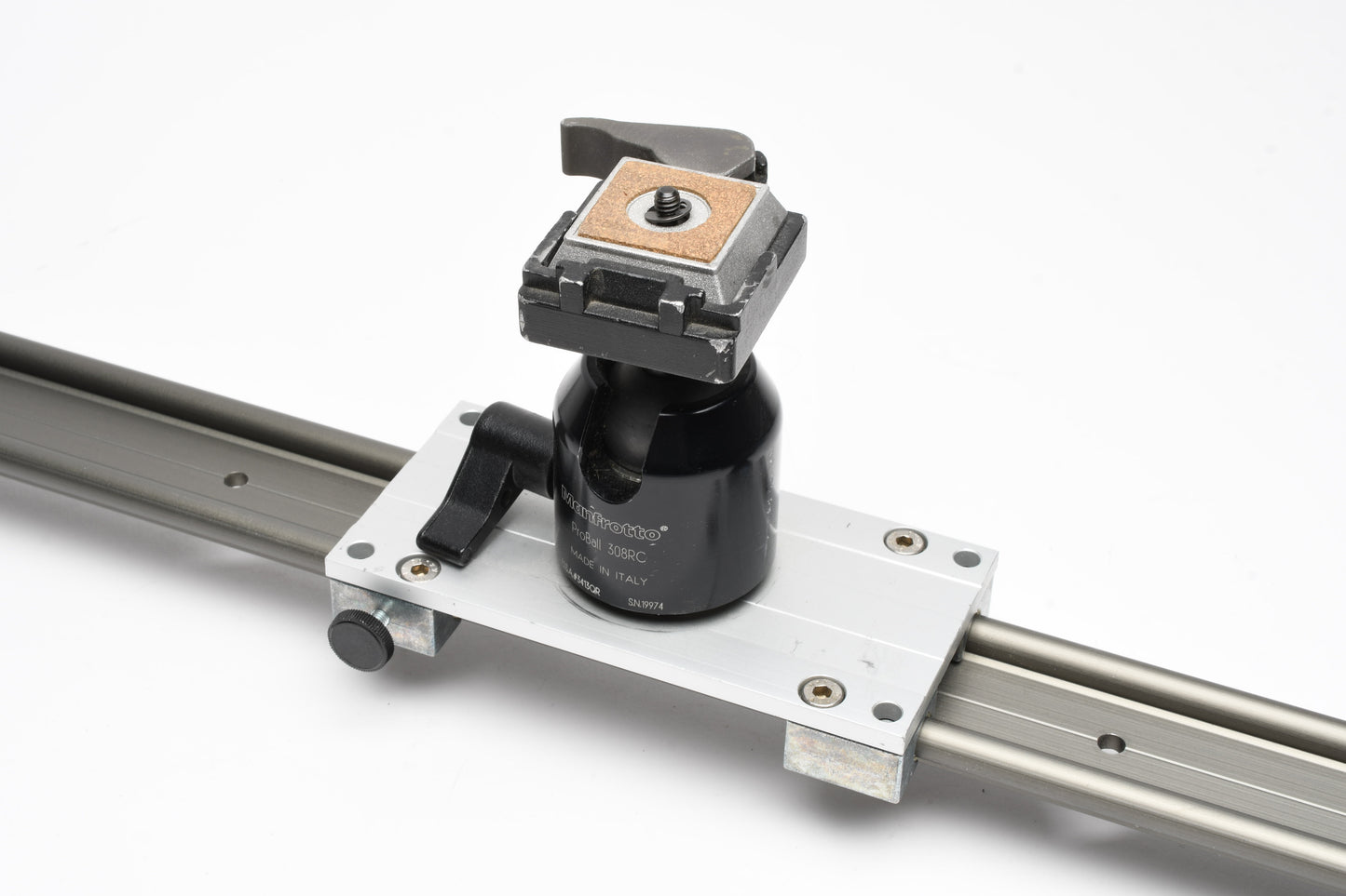 Glidetrack 28" camera rail slider w/ Manfrotto 308RC ball head + QR plate
