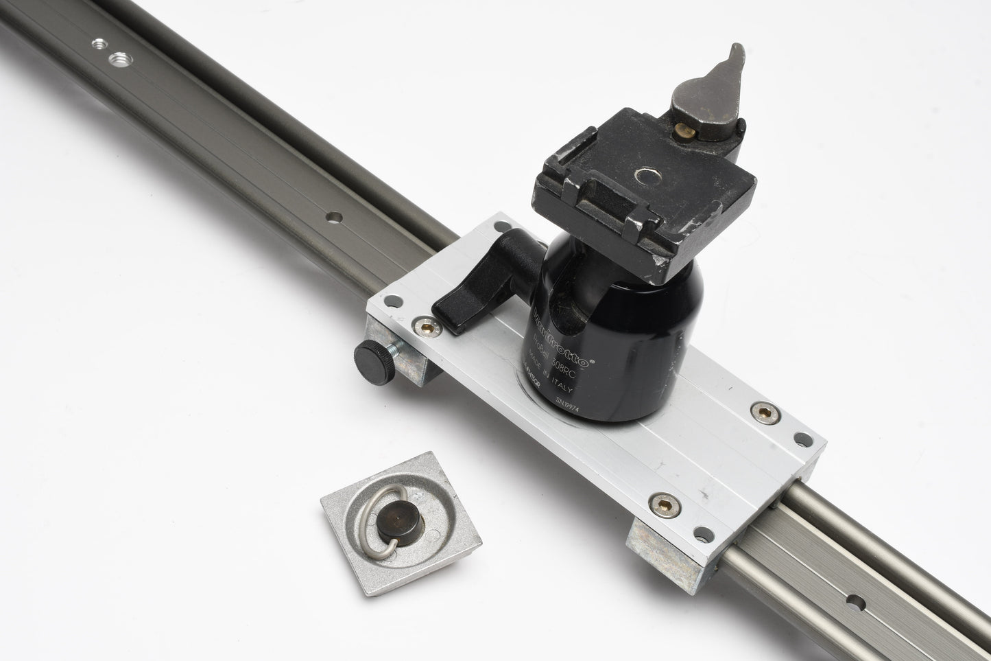 Glidetrack 28" camera rail slider w/ Manfrotto 308RC ball head + QR plate