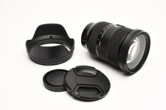Sigma 24-70mm f2.8 DG DN Art lens for Sony E-Mount, Caps, Hood, Great!