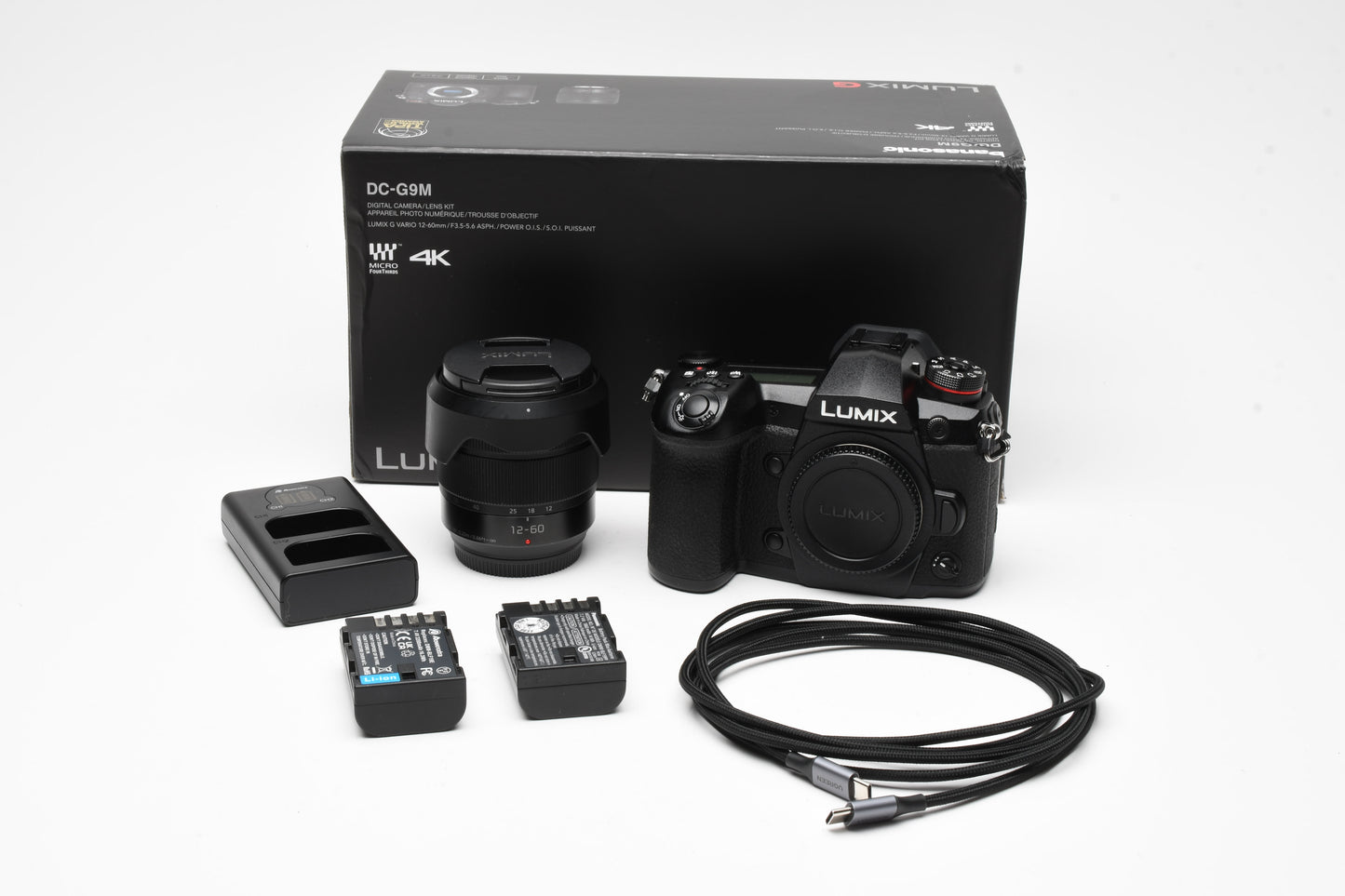 Panasonic Lumix DC-G9 w/12-60mm f3.5-5.6 +2 Batts, Boxed, 1404 Acts