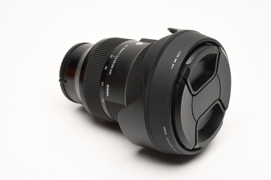 Sigma 24-70mm f2.8 DG DN Art lens for Sony E-Mount, Caps, Hood, Great!