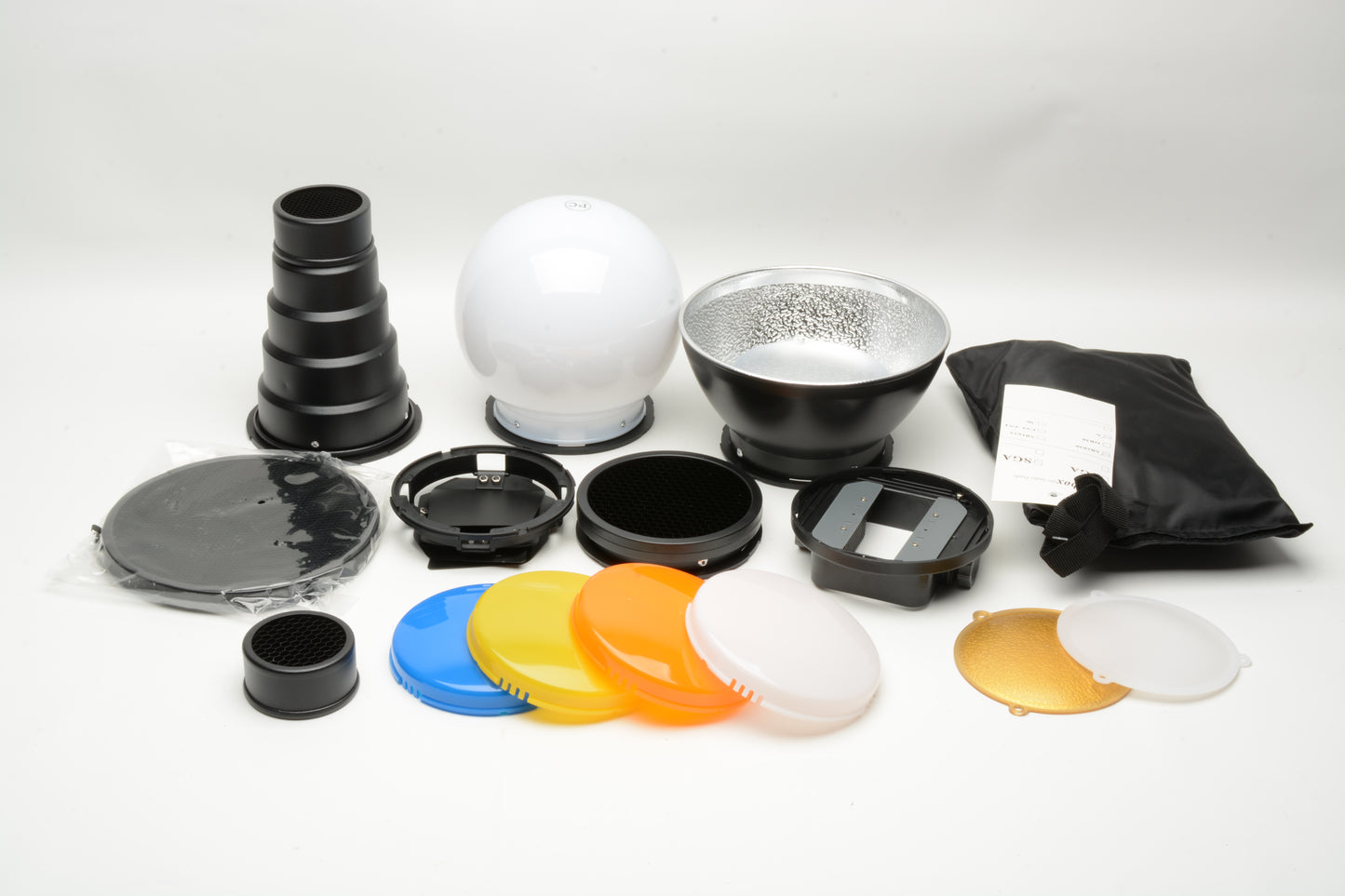 Huge bundle of Electronic flash accessories, Snoot, diffusers, filters+++++++