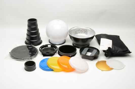 Huge bundle of Electronic flash accessories, Snoot, diffusers, filters+++++++