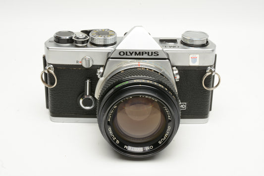 Olympus OM-1N MD 35mm SLR Body w/Zuiko 50mm f1.4, new seals, Great!
