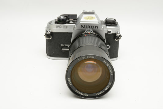 Nikon FG-20 35mm SLR w/28-90mm f2.8-3.5, New seals, Great