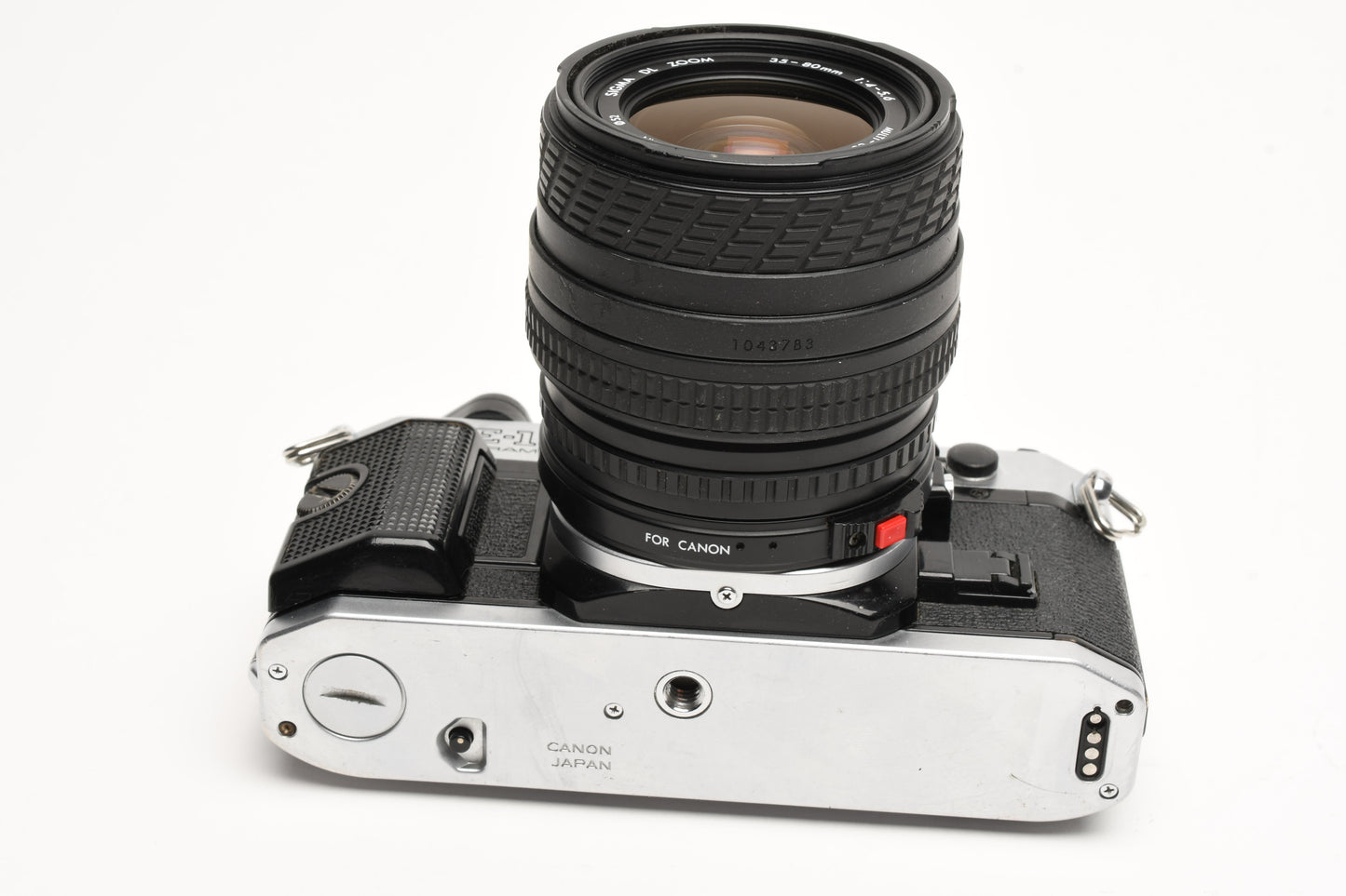 Canon AE-1 Program 35mm SLR Camera w/Sigma 35-80mm Zoom, New Seals