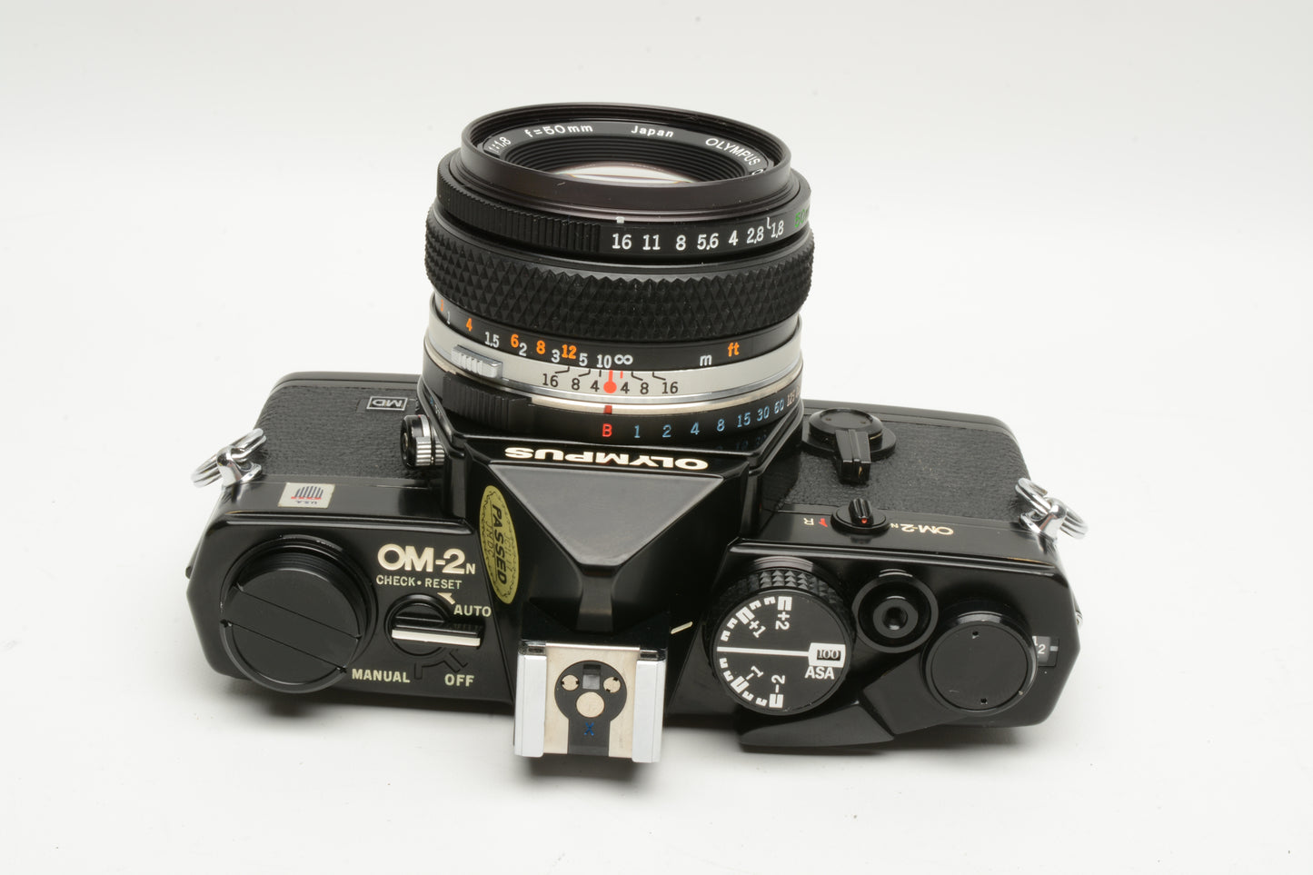 Olympus OM-2N 35mm SLR Black w/Zuiko 50mm f1.8 lens, strap, sky, manuals+New seals