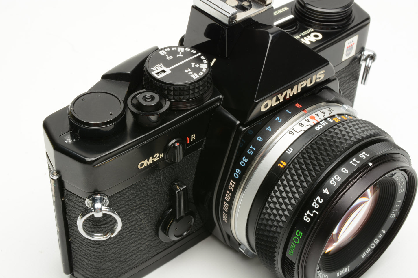 Olympus OM-2N 35mm SLR Black w/Zuiko 50mm f1.8 lens, strap, sky, manuals+New seals