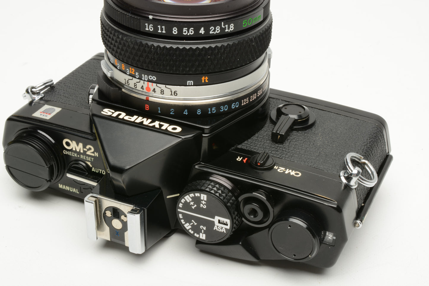 Olympus OM-2N 35mm SLR Black w/Zuiko 50mm f1.8 lens, strap, sky, manuals+New seals