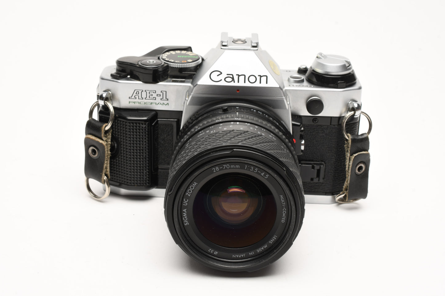 Canon AE-1 Program 35mm SLR Camera w/Sigma 28-70mm Zoom, New Seals