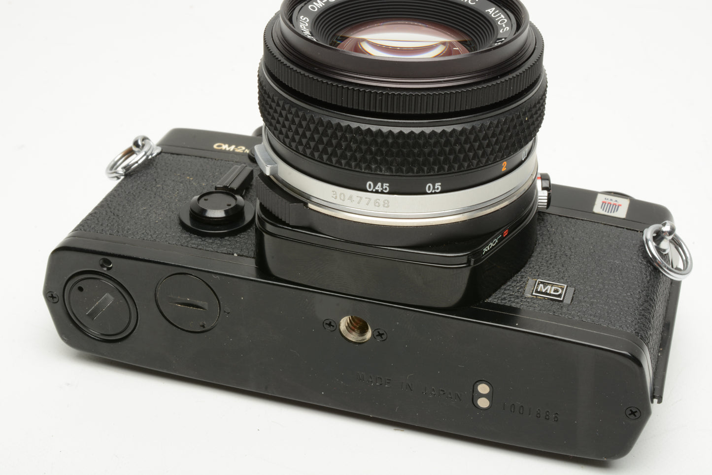 Olympus OM-2N 35mm SLR Black w/Zuiko 50mm f1.8 lens, strap, sky, manuals+New seals