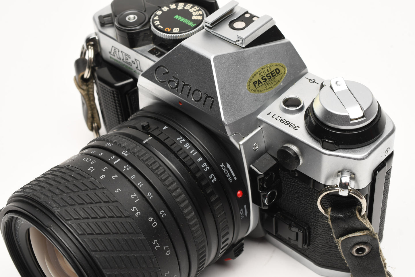 Canon AE-1 Program 35mm SLR Camera w/Sigma 28-70mm Zoom, New Seals