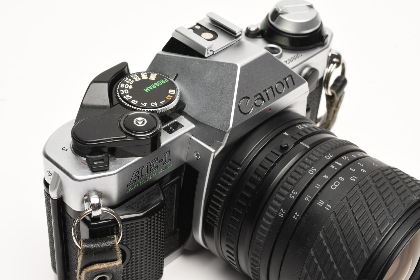 Canon AE-1 Program 35mm SLR Camera w/Sigma 28-70mm Zoom, New Seals