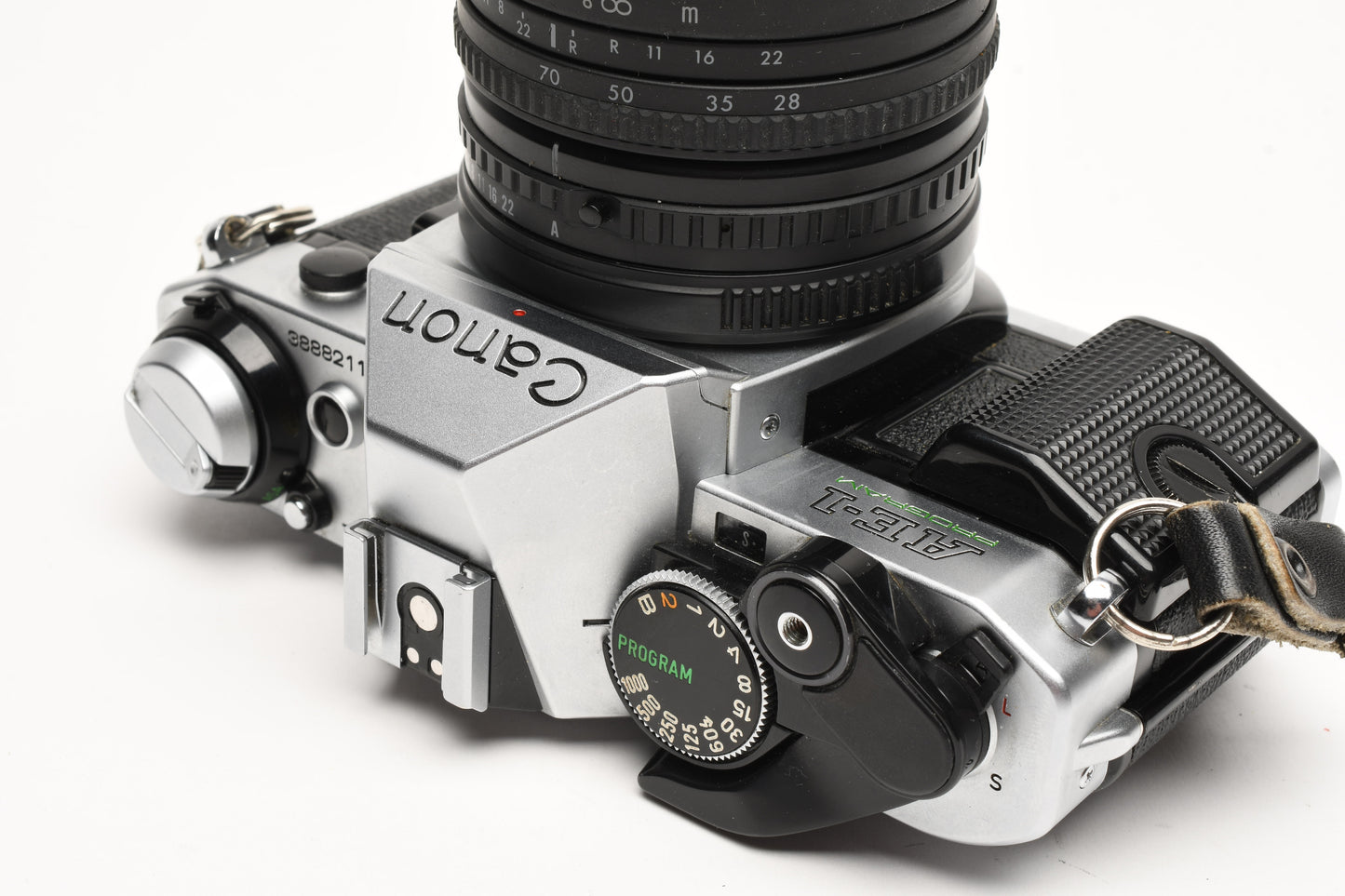 Canon AE-1 Program 35mm SLR Camera w/Sigma 28-70mm Zoom, New Seals