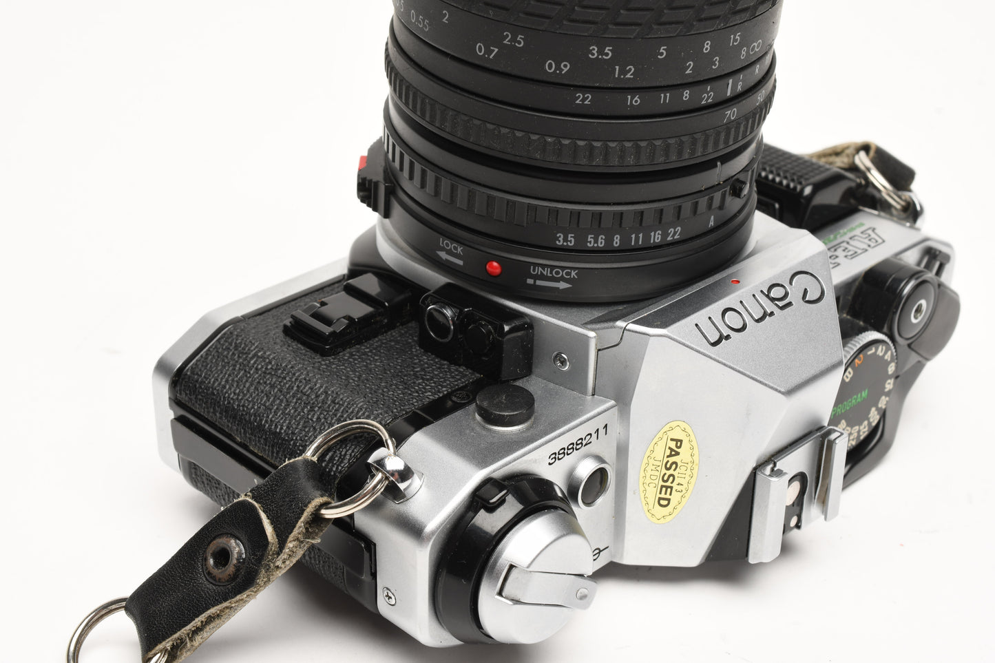 Canon AE-1 Program 35mm SLR Camera w/Sigma 28-70mm Zoom, New Seals