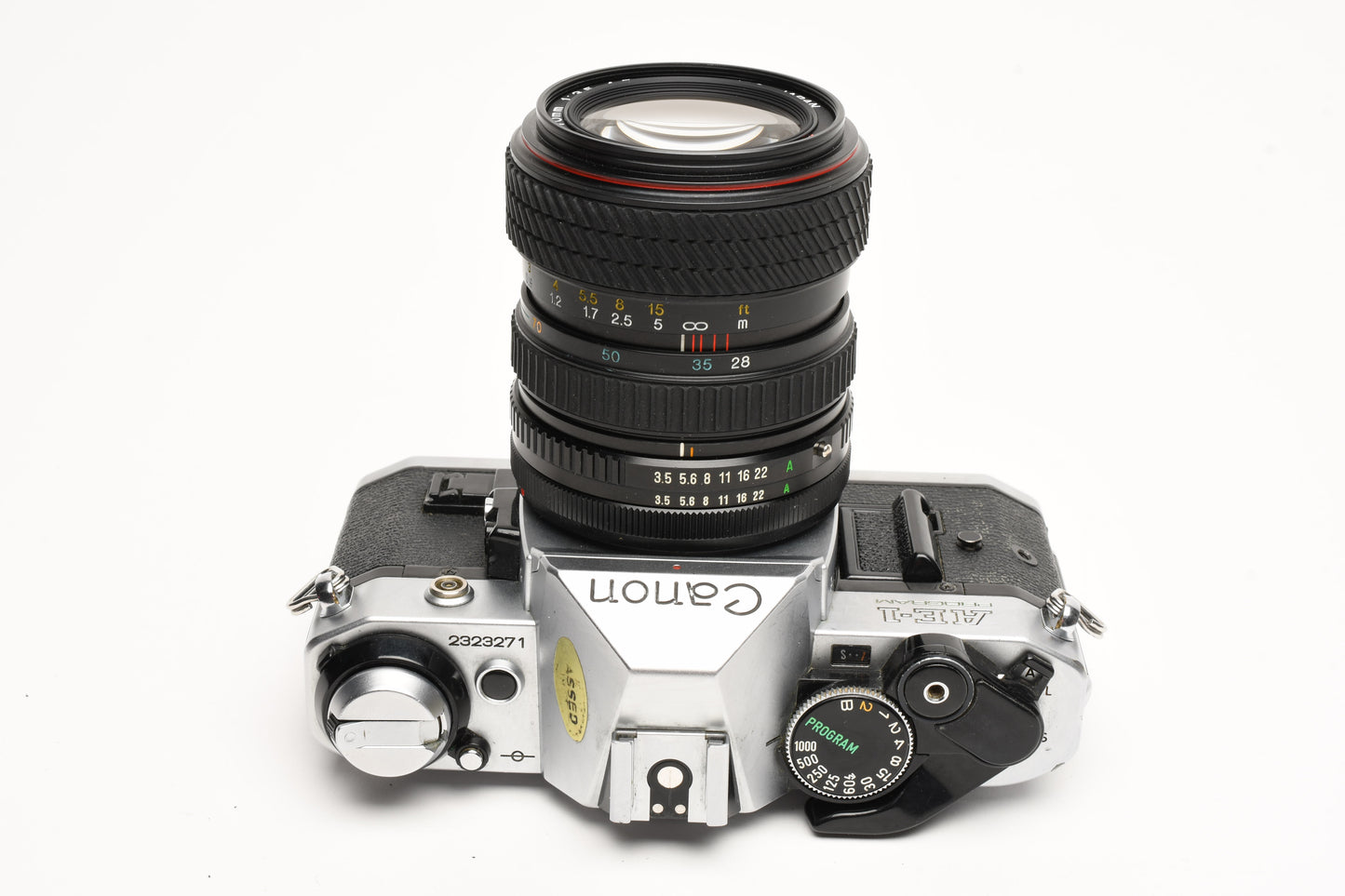 Canon AE-1 Program 35mm SLR Camera w/Tokina 28-70mm Zoom, New Seals
