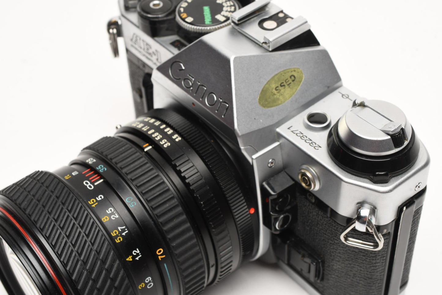 Canon AE-1 Program 35mm SLR Camera w/Tokina 28-70mm Zoom, New Seals