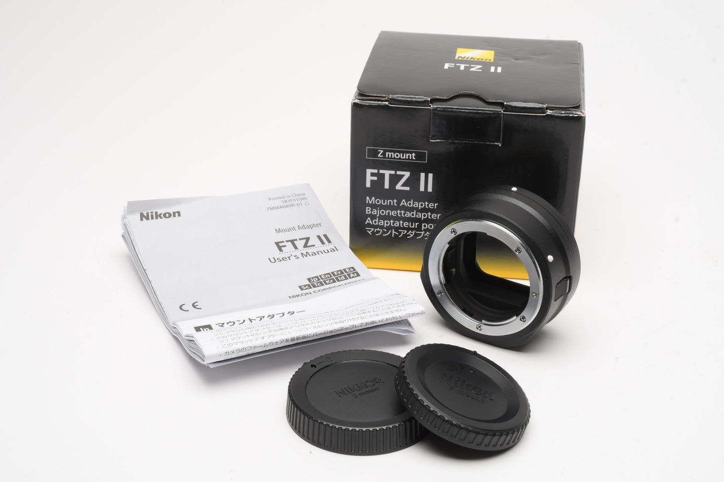 Nikon FTZ II Mount Adapter, caps, Mint, Boxed, USA