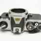 Nikon FM2N chrome 35mm SLR body, strap, cap, eyepiece, tested, New Seals