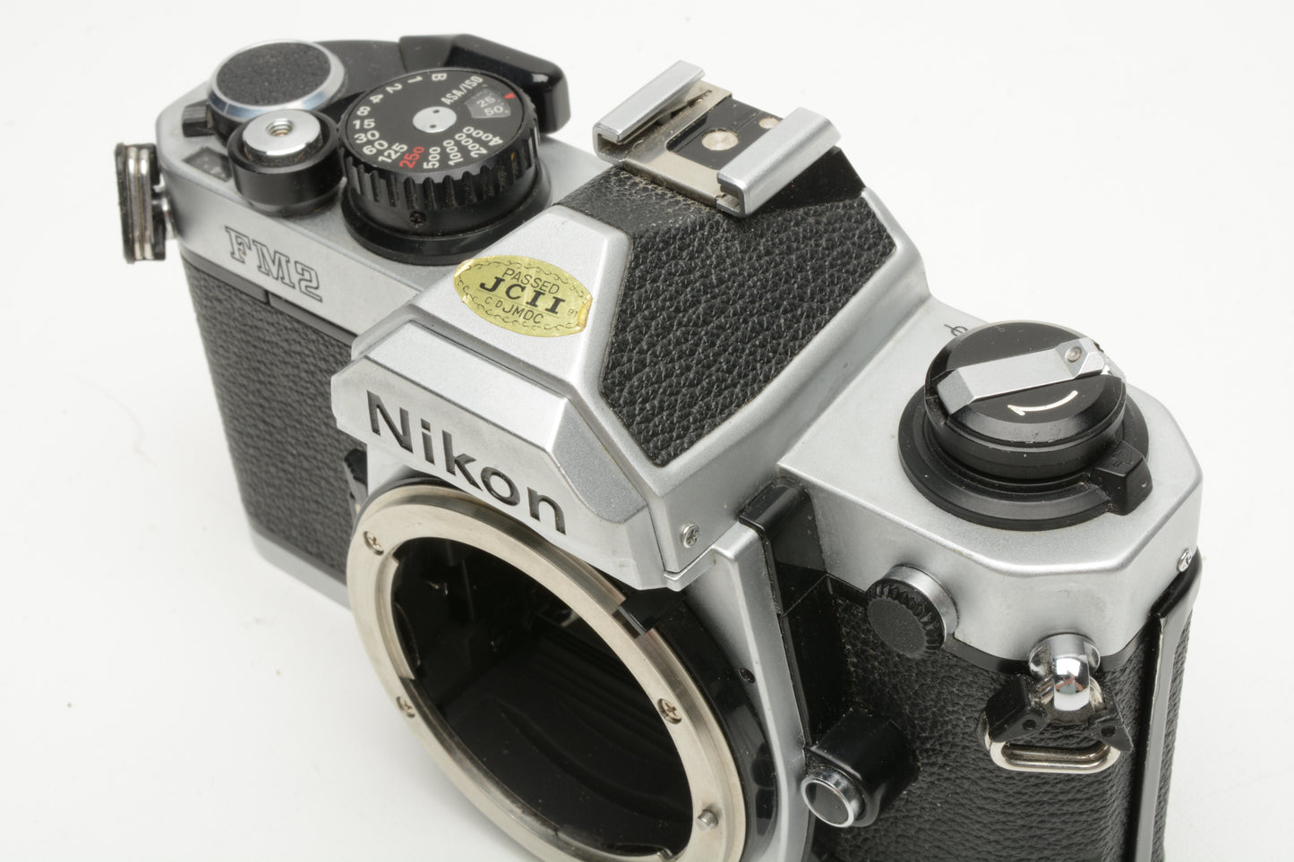 Nikon FM2N chrome 35mm SLR body, strap, cap, eyepiece, tested, New Seals