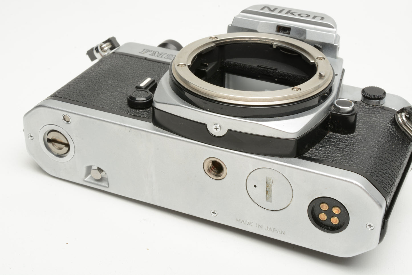 Nikon FM2N chrome 35mm SLR body, strap, cap, eyepiece, tested, New Seals