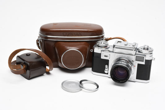 Contax IIIa rangefinder camera w/50mm f1.5 lens, case, Gorgeous!!
