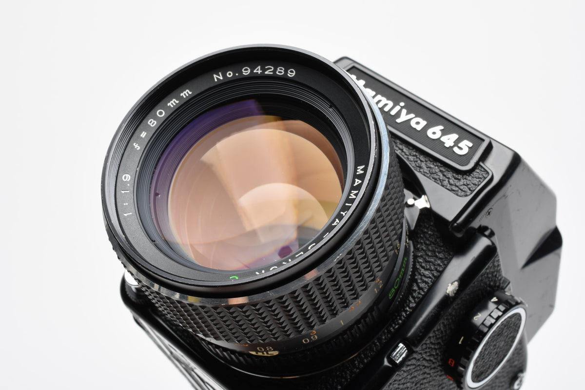 Mamiya M645J w/85mm f1.9 lens, AE Prism, New seals, Great!