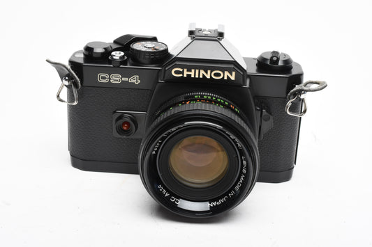 Chinon CS-4 35mm SLR w/ Petri 55mm f1.8 Prime lens, New Seals, Great!