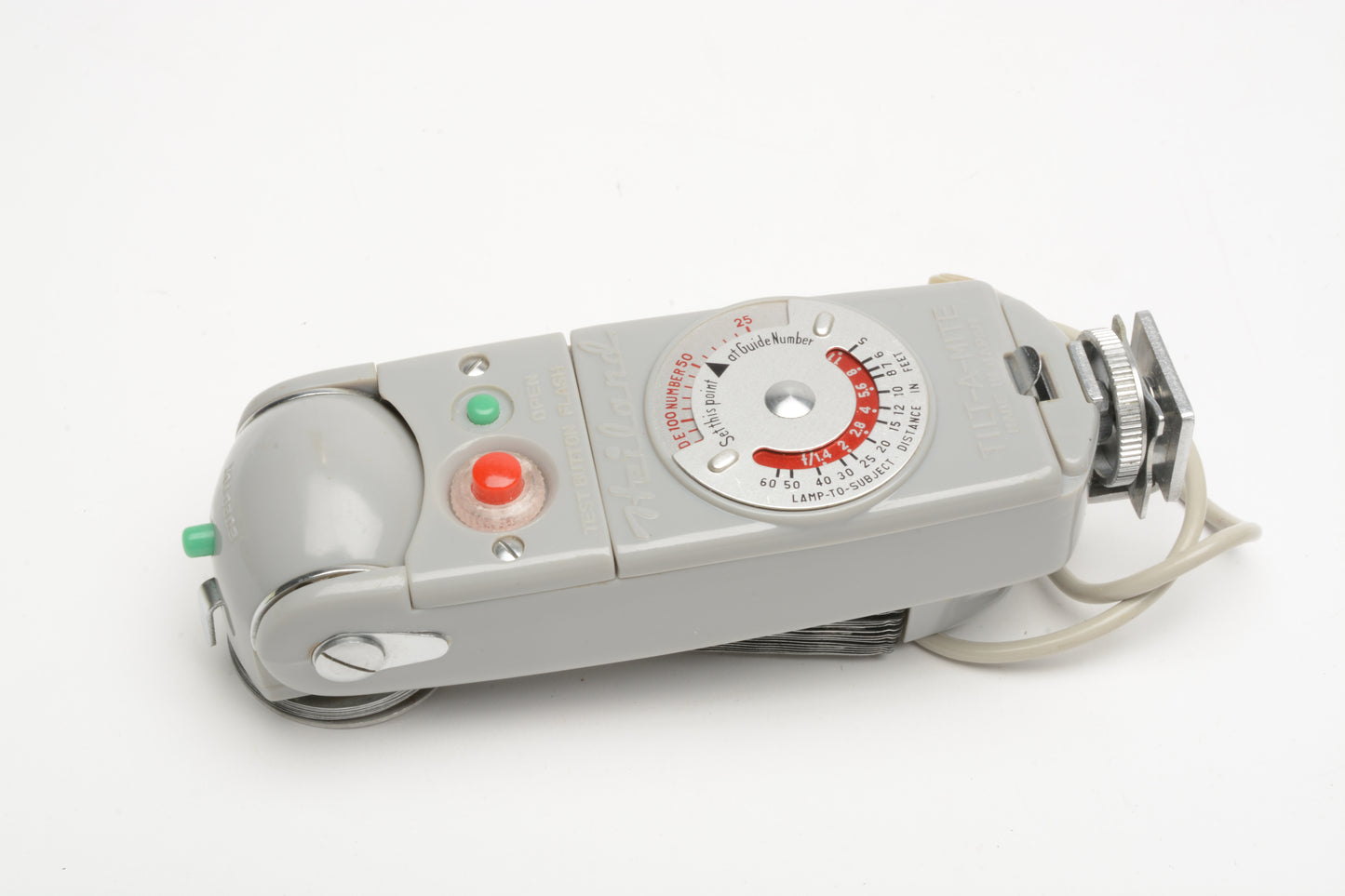 Honeywell Tilt-A-Mite flash reflector in case, nice & clean (Light Gray)