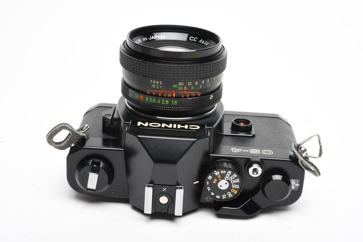 Chinon CS-4 35mm SLR w/ Petri 55mm f1.8 Prime lens, New Seals, Great!