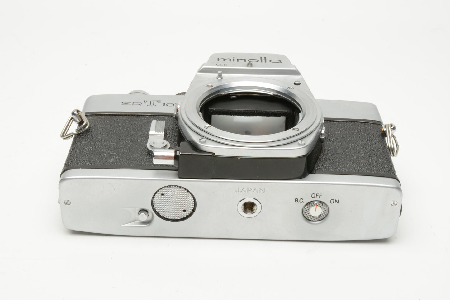 Minolta SRT-101 Chrome 35mm SLR Body Only, cap+manuals+new seals, Tested