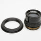 M & W Dresden Laack Vergrossenrungs 9cm 90mm f4.5 Enlarging lens w/Retaining ring