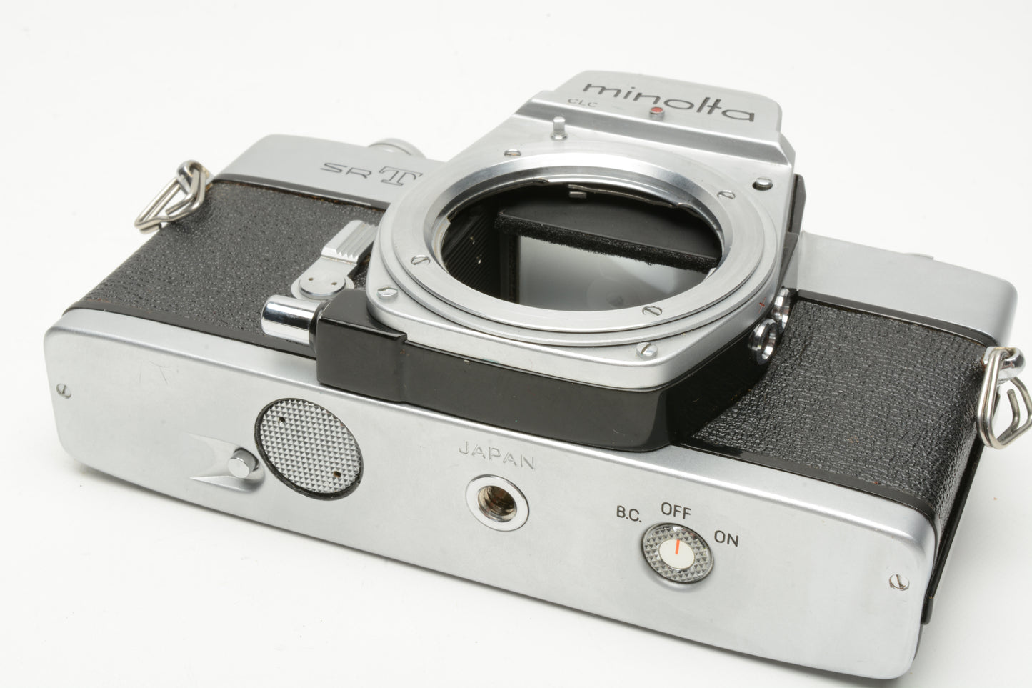 Minolta SRT-101 Chrome 35mm SLR Body Only, cap+manuals+new seals, Tested