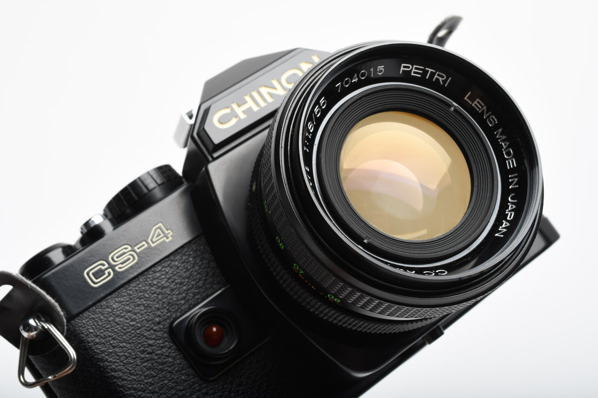 Chinon CS-4 35mm SLR w/ Petri 55mm f1.8 Prime lens, New Seals, Great!