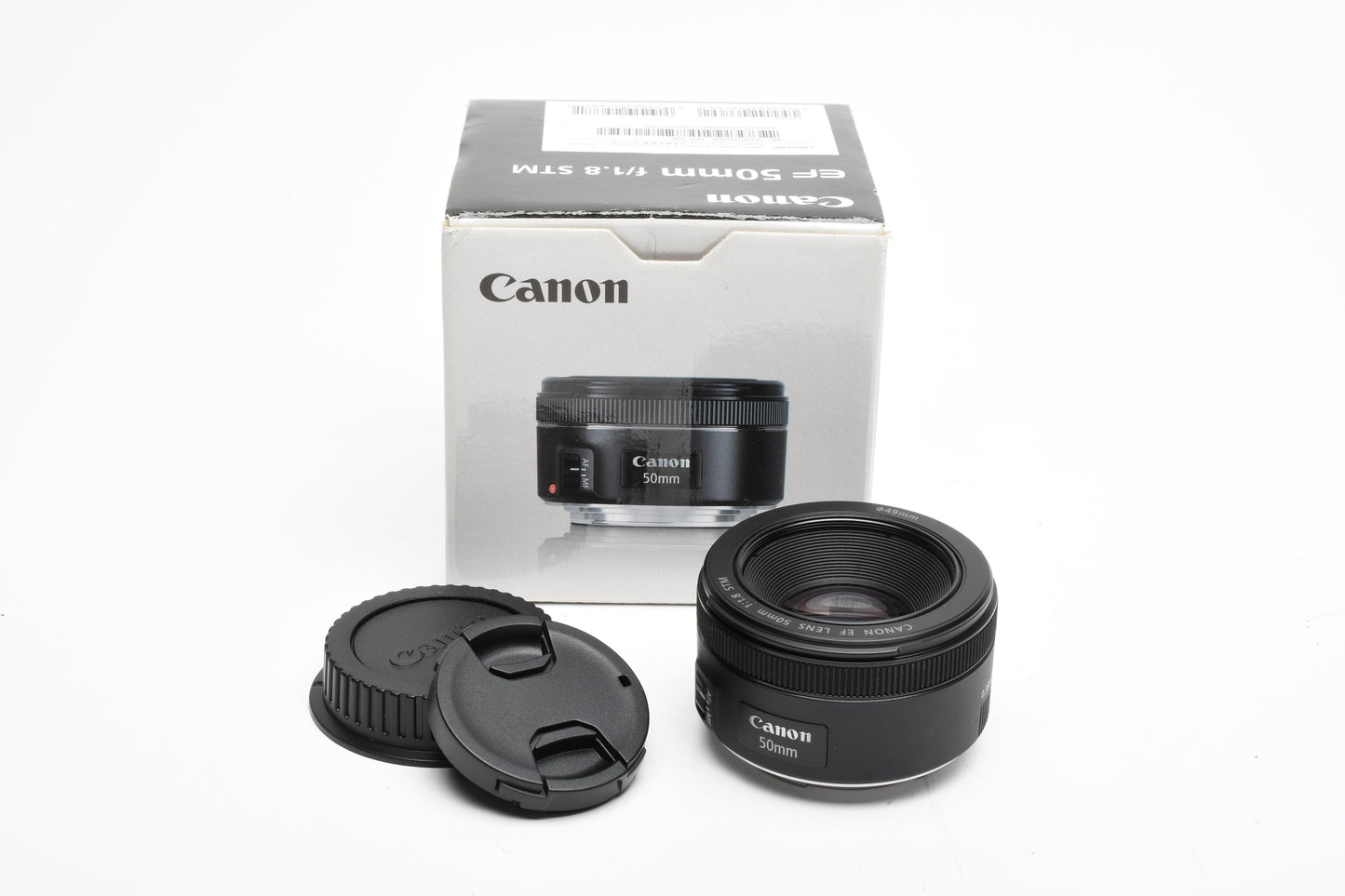 Canon EF 50mm f1.8 STM prime lens, caps, Mint- Boxed