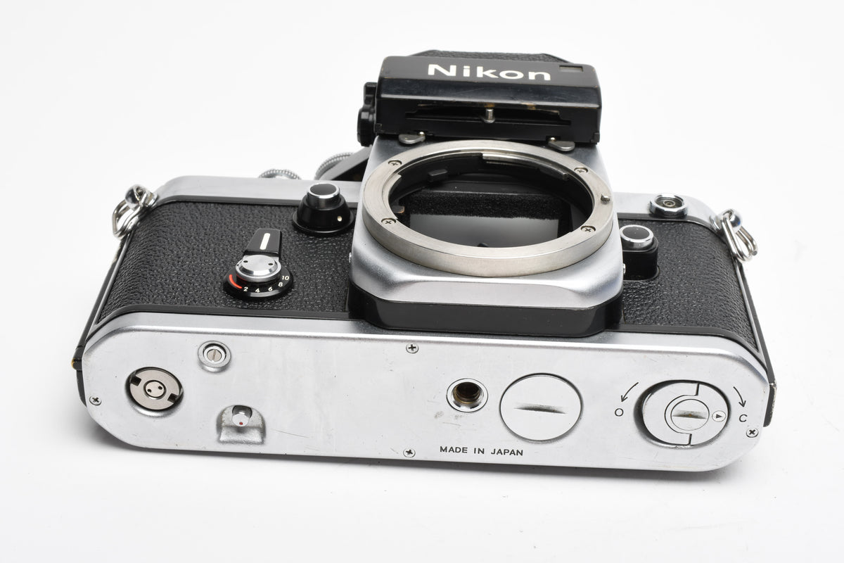 Nikon F2 35mm SLR body w/DP-1 finder, very clean & accurate, timeless (silver)