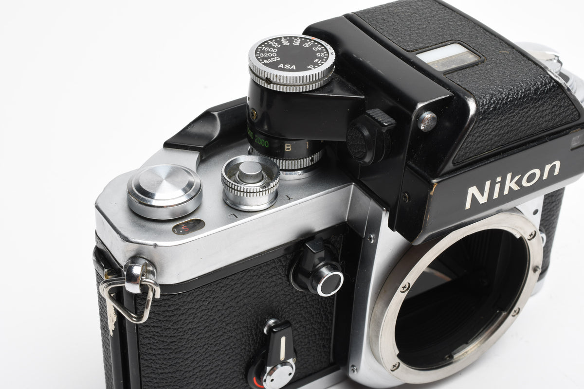 Nikon F2 35mm SLR body w/DP-1 finder, very clean & accurate, timeless (silver)