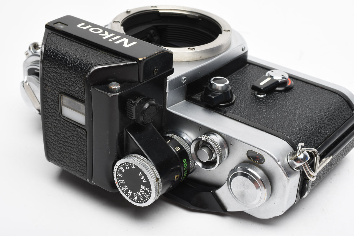 Nikon F2 35mm SLR body w/DP-1 finder, very clean & accurate, timeless (silver)