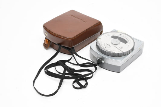 Metrastar incident light meter, case, tested, accurate, works!