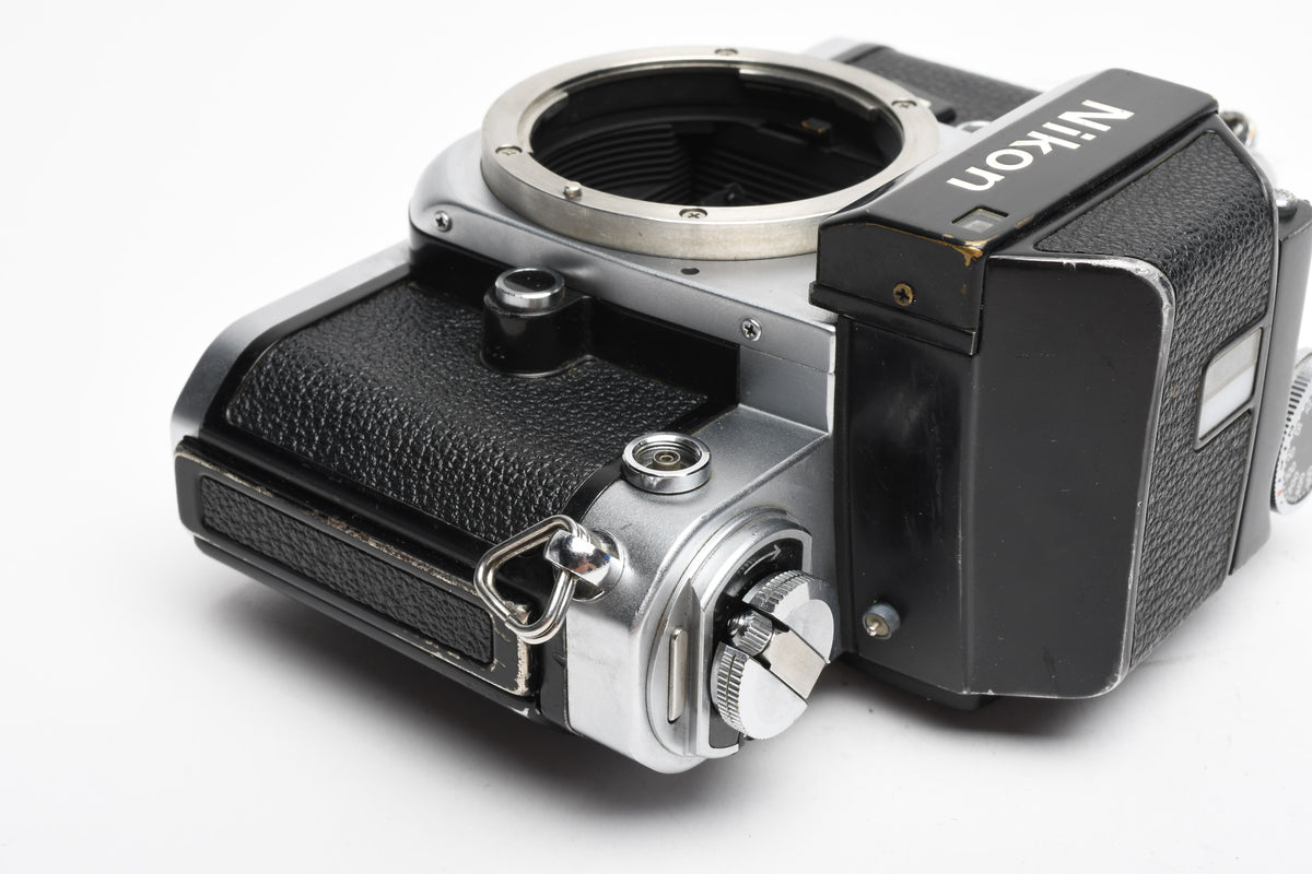 Nikon F2 35mm SLR body w/DP-1 finder, very clean & accurate, timeless (silver)
