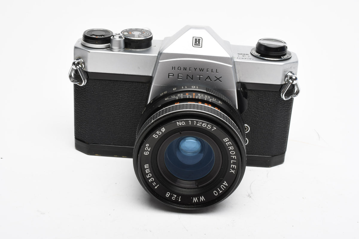 Pentax Spotmatic SP1000 35mm SLR w/35mm f2.8 lens, Great! New seals