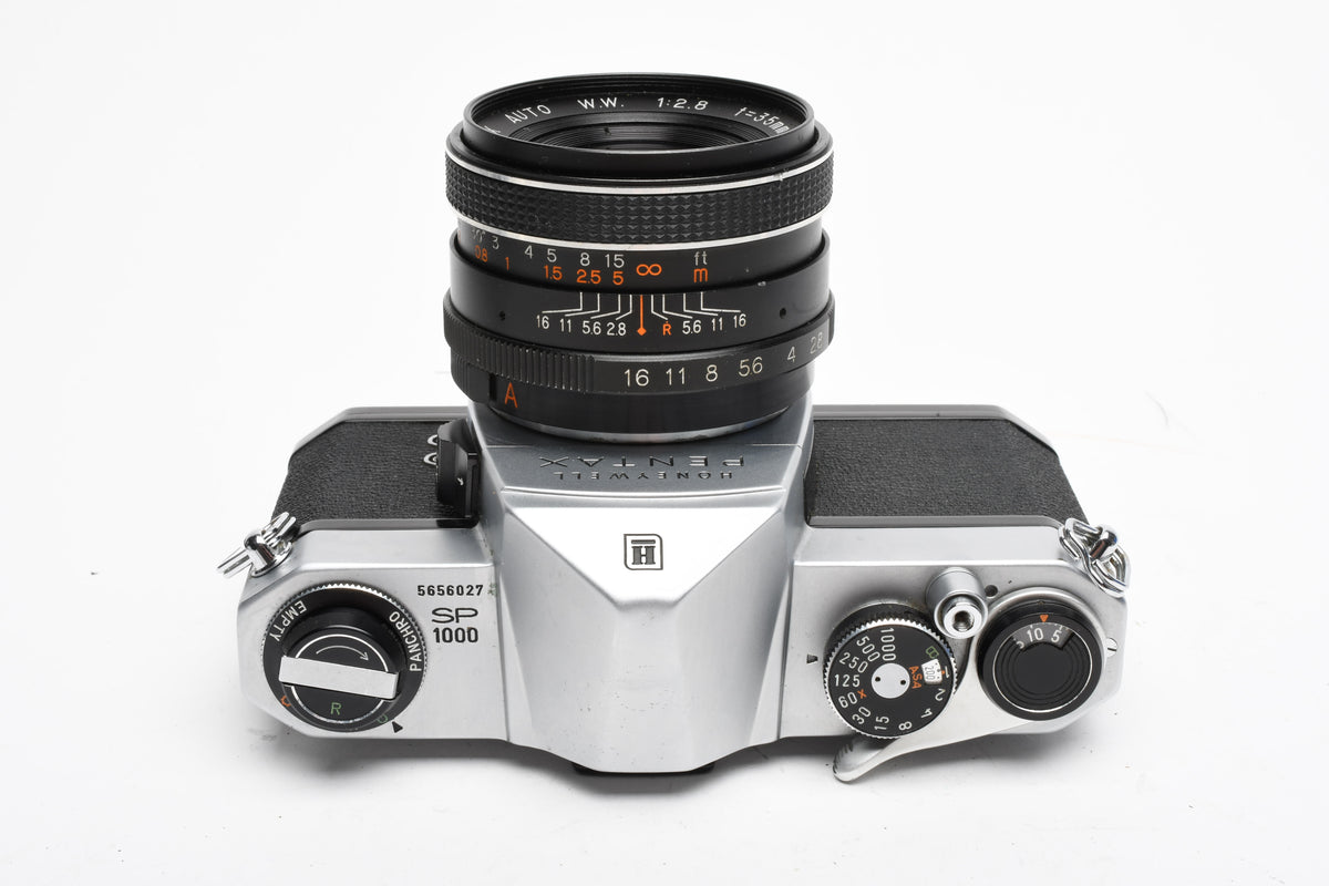 Pentax Spotmatic SP1000 35mm SLR w/35mm f2.8 lens, Great! New seals