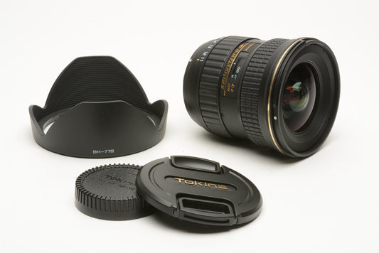 Tokina SD 11-16mm f2.8 IF DX II ATX Pro wide angle zoom lens, Nikon AF, hood+caps