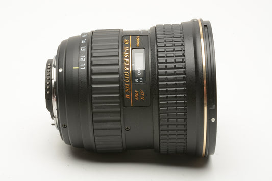 Tokina SD 11-16mm f2.8 IF DX II ATX Pro wide angle zoom lens, Nikon AF, hood+caps