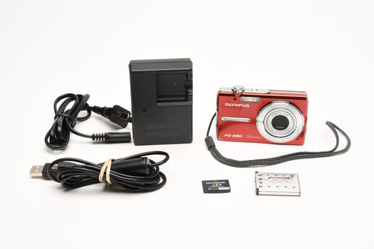 Olympus FE-280 8MP Digital Point&Shoot camera (Red), Tested *Read