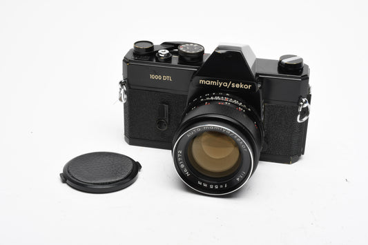 Mamiya 1000DTL Black Body w/Mamiya 55mm f1.4 lens, New Seals, Nice!