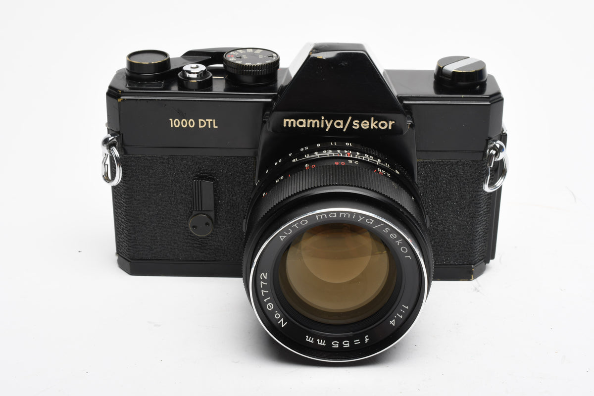 Mamiya 1000DTL Black Body w/Mamiya 55mm f1.4 lens, New Seals, Nice!