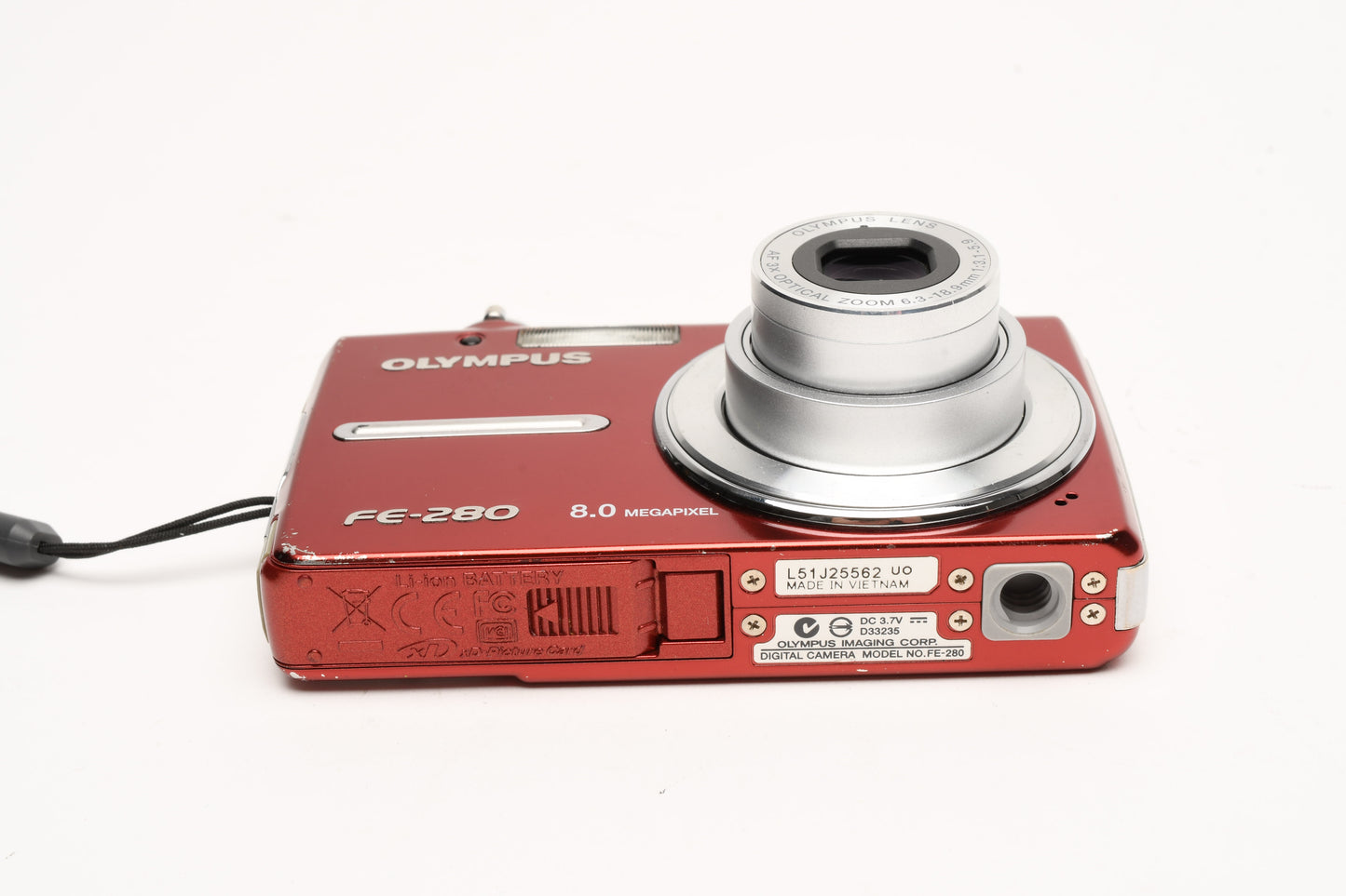 Olympus FE-280 8MP Digital Point&Shoot camera (Red), Tested *Read