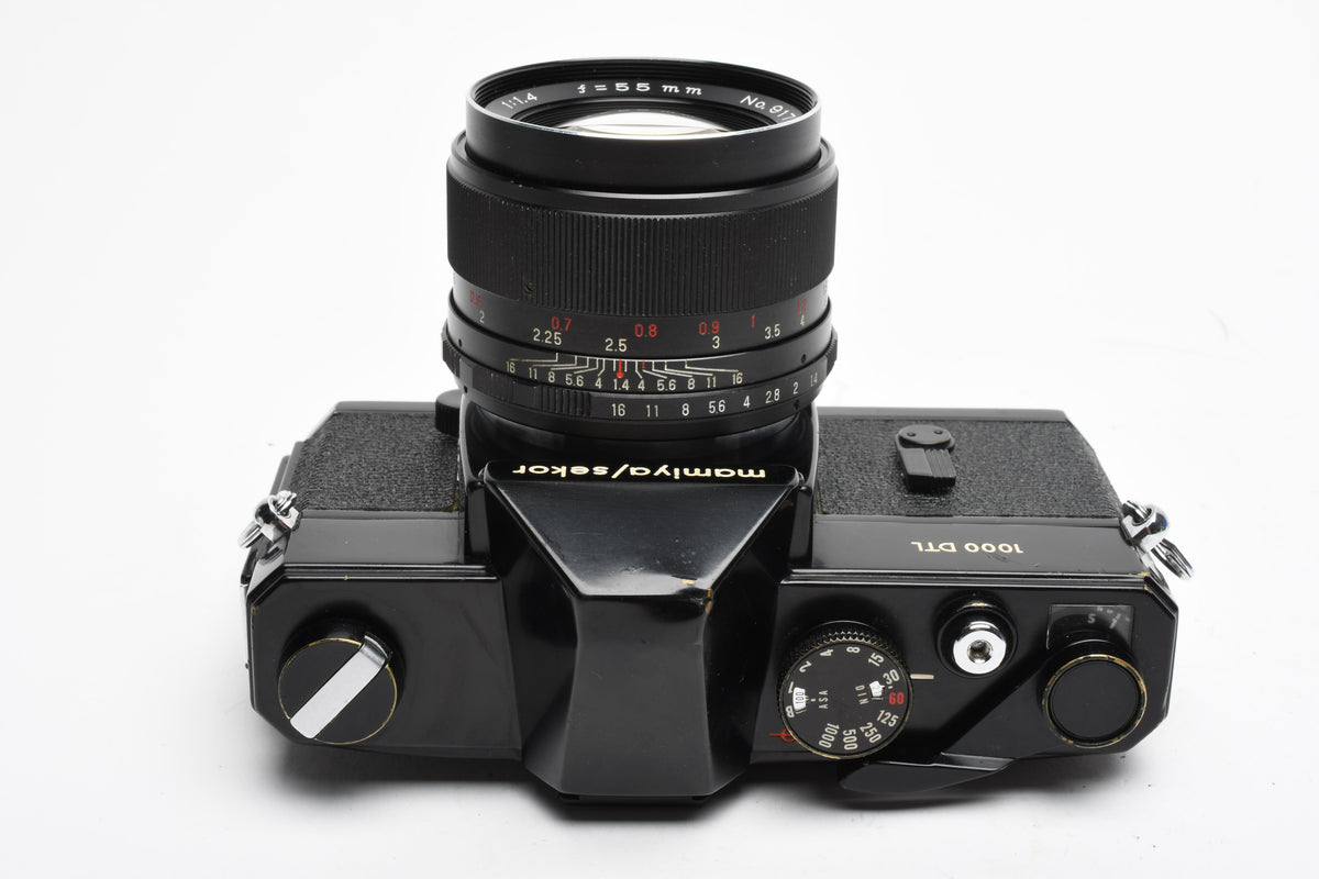Mamiya 1000DTL Black Body w/Mamiya 55mm f1.4 lens, New Seals, Nice!